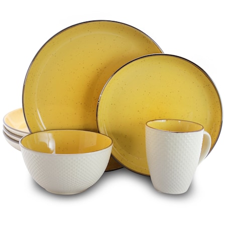 Elama Mellow-Yellow 16-Piece Dinnerware Set EL-MELLOWYELLOW