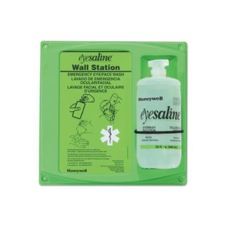 Honeywell Eyesaline Eyewash Wall Station, 32 oz, Single Bottle 203-32-000461-0000
