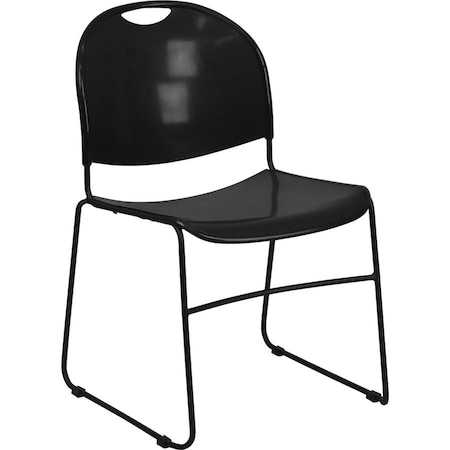 Flash Furniture Stack Chair, Frame, Black, 800 lb. Capacity RUT-188-BK-GG