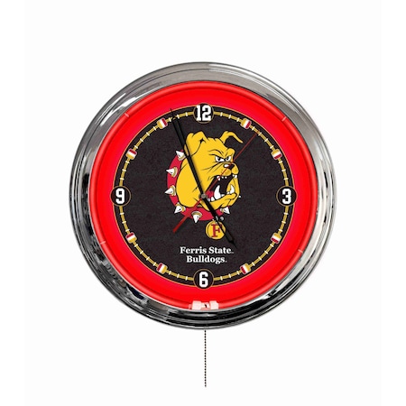 Holland Bar Stool Ferris State University 16 LED Wall Clock ClkL16