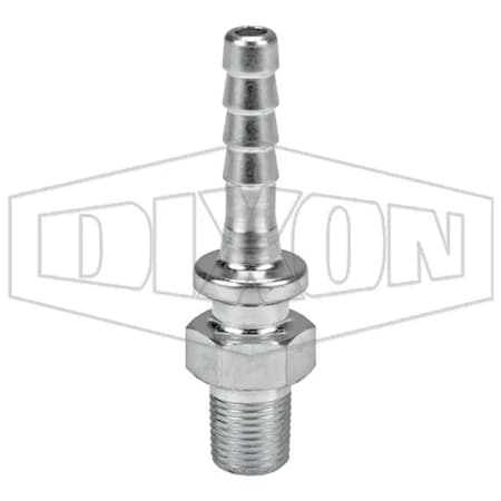 Dixon Boss Hose Stem, 1/8 x 1/4 in, MNPT x Hose Shank, Steel, Domestic MS4X2