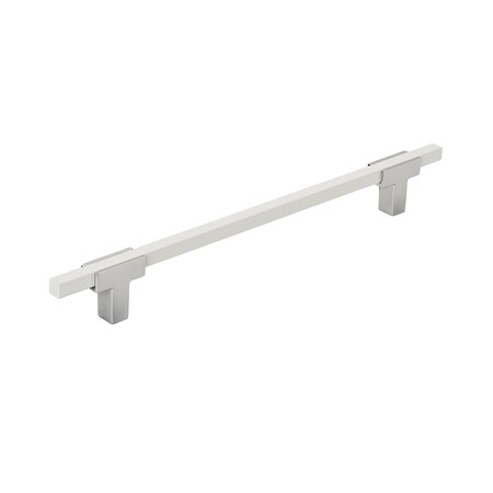 Amerock Urbanite 7-9/16 in 192 mm Center-to-Center Polished Chrome/White Cabinet Pull BP77819226WHT
