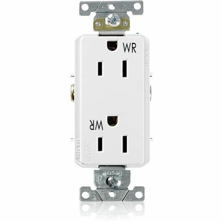 Leviton Plugs&Rcptcls, 15A, 125VAC, Wht, PBT, PK1 WTD15-W