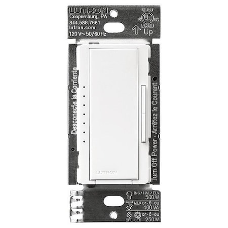 Lutron Lighting Dimmer, 120V AC MA-PRO-WH