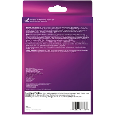 Signify BrightDial 300/200/100W Equivalent Soft White A23 Medium LED Light Bulb 576389