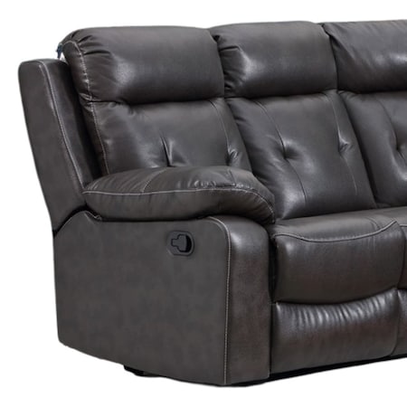 Homeroots Dark Gray Polyester Blend Reclining U Shaped Three Piece Corner Sectional 366224