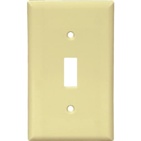 Eaton Wiring Devices 2134V Wallplate, 412 in L, 234 in W, 1 Gang, Thermoset, Ivory 2134V-10-L