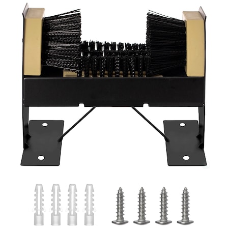 Gardenised Deluxe Metal and Plastic Frame Shoe Cleaner and Boot Scraper, Portable or Floor-Mounted QI004729