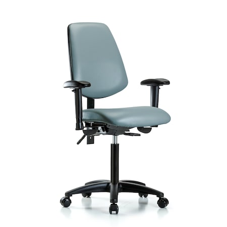 Blue Ridge Ergonomics Vinyl Chair, Vinyl, Adjustable Arms BR-VMBCH-MB-RG-T0-A1-NF-RC-8822