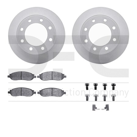 Dynamic Friction Co DFC GEOSPEC Coated Rotor- Heavy Duty Brake Pad includes Hardware 4412-54057