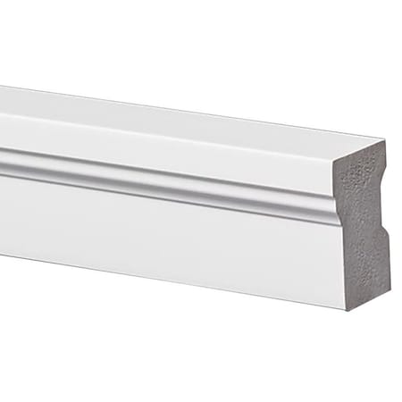 Inteplast Building Products 0 Brick Moulding, 114 in W, 2 in H, Flat Back, Smooth Profile, PVC, White 63510009866