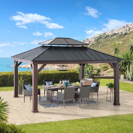 Sunjoy 12.9 ft. x 14.9 ft. Fenwick Hard Top Gazebo A102010700