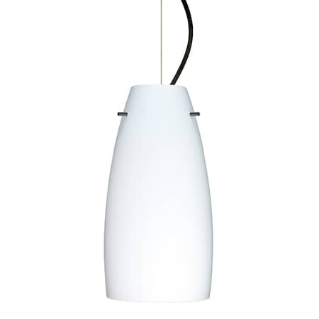 Besa Lighting Besa Tao 10 Pendant, Opal Matte, Black Finish, 1x 9W LED 1KX-151207-LED-BK