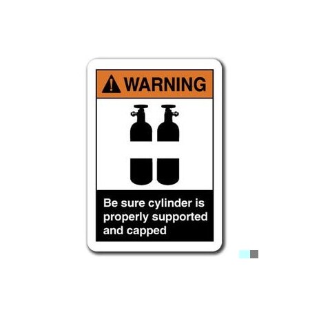 Signmission 10 in Height, Plastic, 10" x 7", ANSI-710WS Be Sure Cylinder Is Proper ANSI-710WS Be Sure Cylinder Is Proper