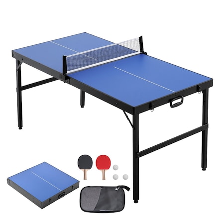 Vevor Mid-Size Ping Pong Table Foldable Table Tennis Game Table Indoor with Net VT001