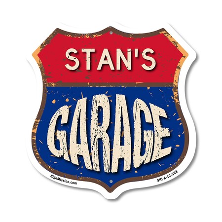 Signmission Stan's Garage, 12 Inch X 12 Inch, Aluminum Metal Sign SHI-A-12-383-STAN