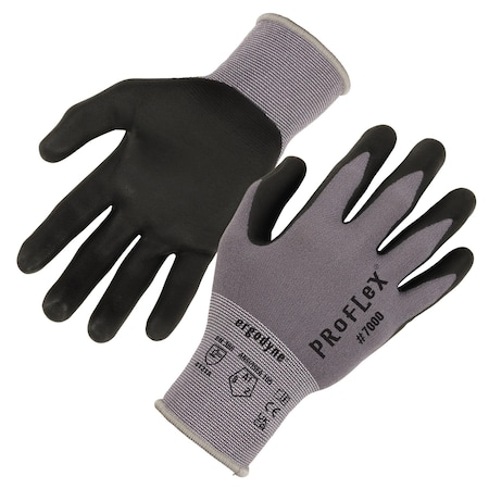 Ergodyne Glove, Nitrile, Microfoam Palm, Gray, XS, PR 10371