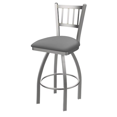 Holland Bar Stool Co 810 Contessa Stainless Steel 36in Swivel Bar Stool with Canter Folkstone Grey Seat 81036SS007