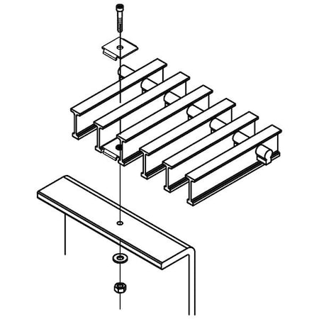Fibergrate Fiberglass Grating Clip, Clip Assembly, 316 Stainless Steel, Clip Assembly, 25PK 710630/25