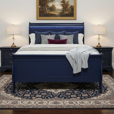 Homeroots Solid Wood Standard Upholstered Bed 482384