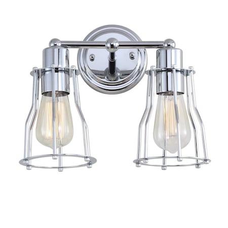 Jonathan Y Evelyn 12.5" 2-light Metal Vanity Light, Chrome JYL7416A