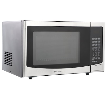 Emerson 1.2 Cu ft 1000W Stainless Steel Countertop Microwave Oven with Inverter Technology in Silver 750124773M