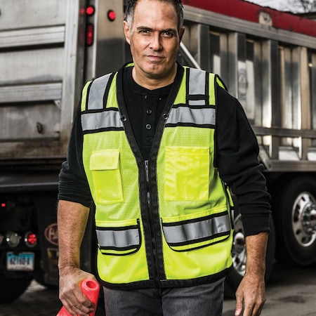 Game Workwear The Surveyor Vest, Yellow/Black, Size Large I-44