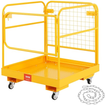 Vevor Forklift Safety Cage Work Platform 36x36 in 1200lbs with Wheels for Aerial XAQL36-36