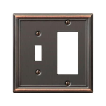 Amerelle 149TRDB Chelsea Combo Single Rocker-GFCI Wallplate Aged Bronze 3500741