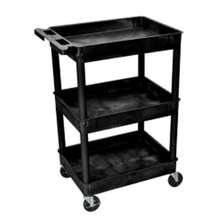 Luxor 18 x 24 in. 3 Tier Cart, Black LUXSTC111
