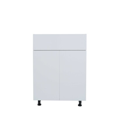 Cambridge Radiance 24 in. W x 21 in. D x 34.50 in. H Ready to Assemble Slab Bath Cabinet in White Gloss SA-VSB24-WG-KIT