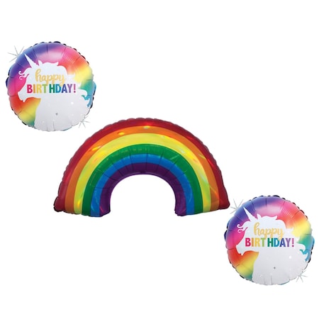 Loonballoon Unicorn Theme Balloon Set, 2x Glitter Unicorn Birthday Holographic Balloon 96211 -81461