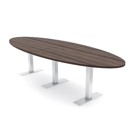 Skutchi Designs 12ft Oval Conference Table With Power | Harmony Series | 10 Person Meeting Room Table HAR-OVL-48X144-T-H3041-NA
