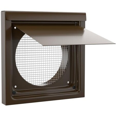Inovate 6-Inch Flush Metal Wall Vent, Brown, With Built-In Collar 6WVB