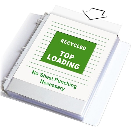 C-Line Products 8-1/2" x 11" Reduced Glare Recycled Standard Weight Poly Sheet Protectors, 100/BX 62029