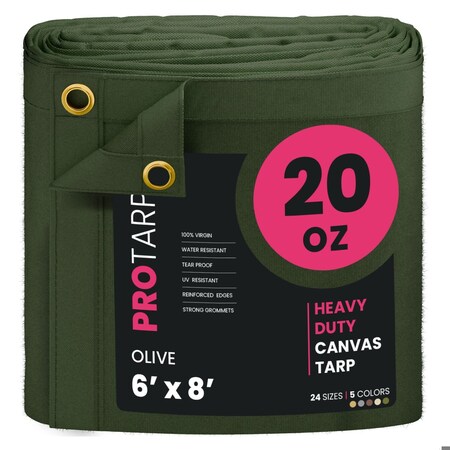 Protarp 6 ft. x 8 ft., 20 Oz, Olive, Polyester PT-403-6X8
