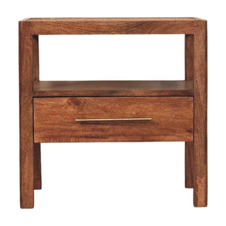 Homeroots 22" Brown Solid Wood One Drawer Nightstand 701710
