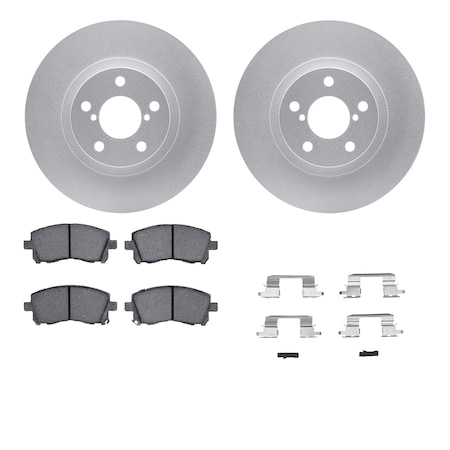 Dynamic Friction Co DFC GEOSPEC Coated Rotors with 5000 Brake Pads - Ceramic and Hardware 4512-13048