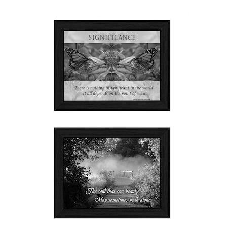 Homeroots Set Of Two Beauty 2 Black Framed Print Wall Art, 2PK 405755