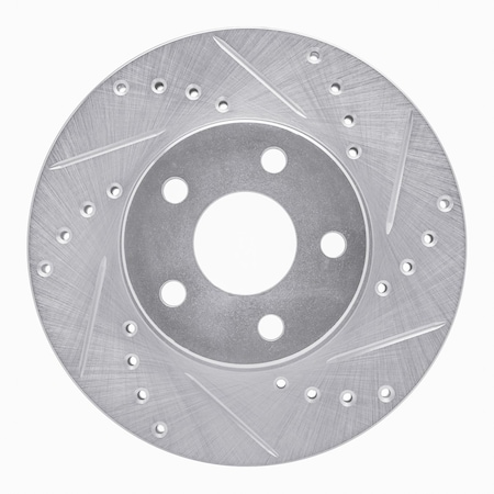 Dynamic Friction Co DFC Brake Rotor - Drilled and Slotted - Silver 631-52007R