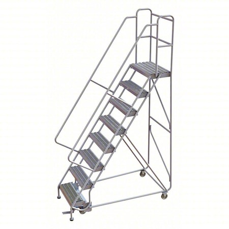 Tri-Arc 9.3 ft H Aluminum Rolling Ladder, 8 Steps, 350 lb Load Capacity WLAR108245
