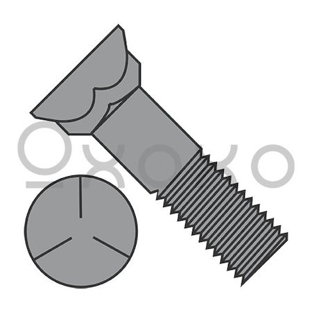 Oxoxo 3/8-16X1 Grade 5 Plow Bolt With Number 3 Head Plain, 300PK 389754