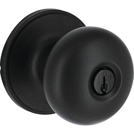 Steel Pro Matte Black Half Round Entry Knob TFX900B