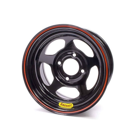 Bassett 37ST3 MiniStock Spun Wheel 13 x 7 in. 4 x 4.5 in. Black 3 in. Back Spacing Wheel BAS37ST3