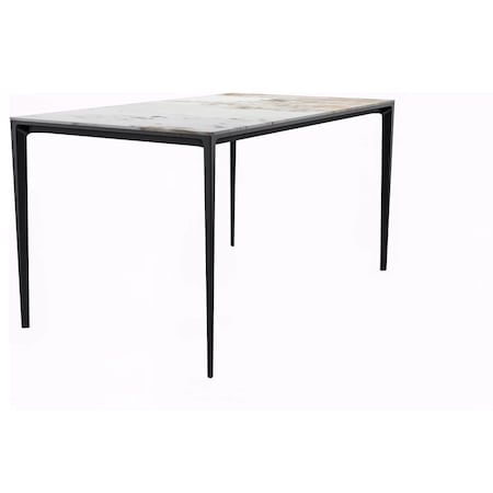 Leisuremod Rectangular 55.11 in W, 28.7 in L, Stone/Aluminum, White Grey ATBL-55CG-S