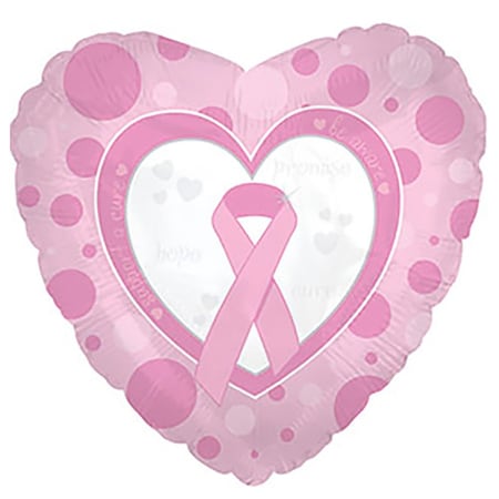 Loonballoon BREAST Cancer Awareness PINK Bow RIBBON Heart 3 Mylar Foil Balloons Kit SET B01FTXPD2C