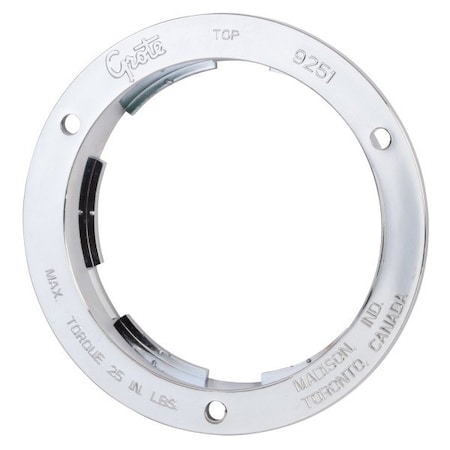 Grote Lighting 4in Round Chrome Polycarbonate Theft-Resistant Flange for Lights 92513