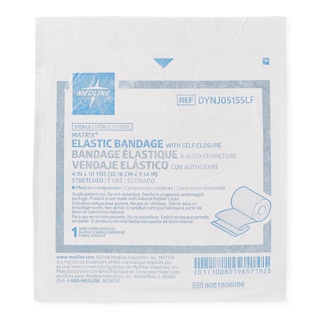 Medline Sterile Matrix Wrap Elastic Bandage with Self-Closure, 4in x 10 yd. DYNJ05155LFH