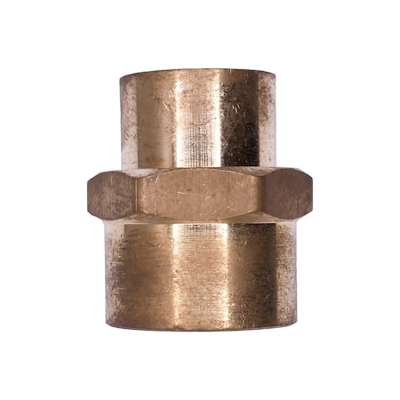 Auveco Brass Pipe Reducing Coupling 3/8in x 1/4in, 5PK 337