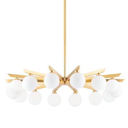 Corbett Lighting Astra 14 Light Chandelier 40 In. Vintage Brass 402-14-VB